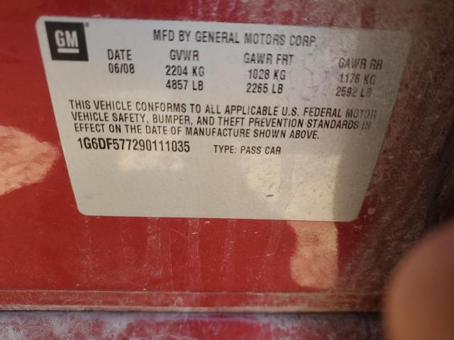 Aukcja sprzedaży 2009 Cadillac Cts, vin: 1G6DF577290111035, numer aukcji: 58174494