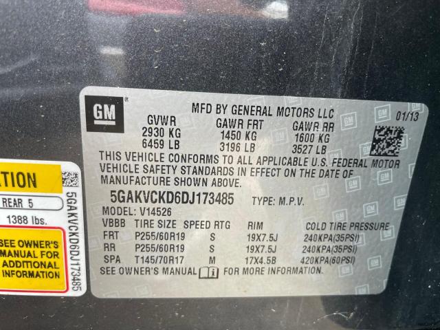 Продаж на аукціоні авто 2013 Buick Enclave, vin: 5GAKVCKD6DJ173485, номер лоту: 60315374