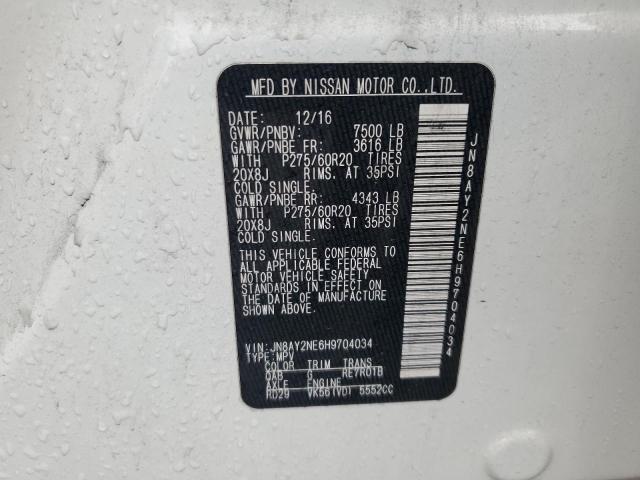 Aukcja sprzedaży 2017 Nissan Armada, vin: JN8AY2NE6H9704034, numer aukcji: 60341984