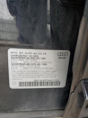 2010 Audi Q5 Prestig მანქანა იყიდება აუქციონზე, vin: WA1VKAFP7AA010329, აუქციონის ნომერი: 57627744