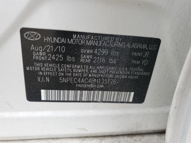 2011 Hyundai Sonata მანქანა იყიდება აუქციონზე, vin: 5NPEC4AC4BH135176, აუქციონის ნომერი: 58393884