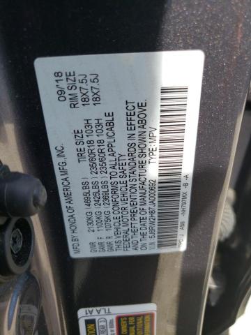 Продажа на аукционе авто 2018 Honda Cr-v Exl, vin: 5J6RW2H87JA000692, номер лота: 56759924
