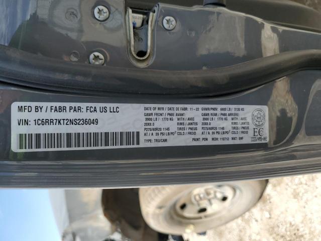 Aukcja sprzedaży 2022 Ram 1500 Classic, vin: 1C6RR7KT2NS236049, numer aukcji: 60442404