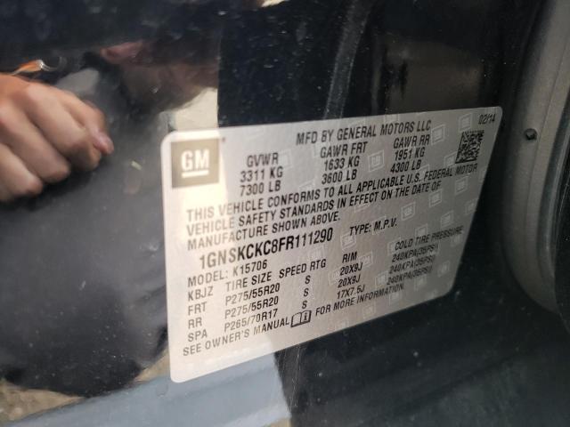 Продаж на аукціоні авто 2015 Chevrolet Tahoe K1500 Ltz, vin: 1GNSKCKC8FR111290, номер лоту: 58059864