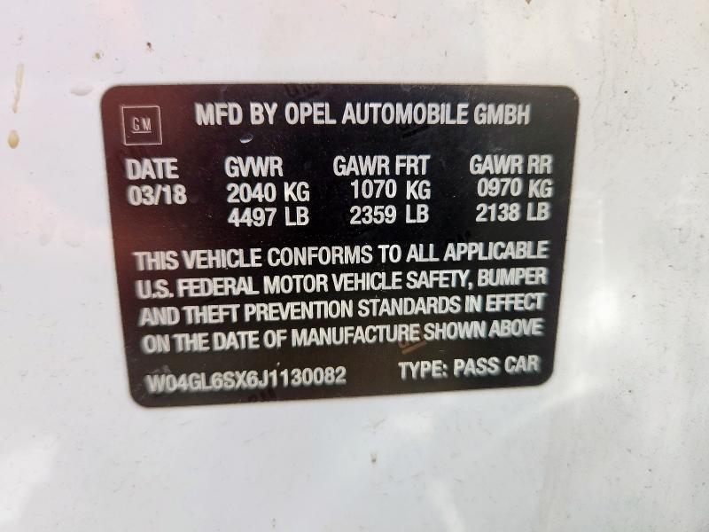 Продажа на аукционе авто 2018 Buick Regal, vin: W04GL6SX6J1130082, номер лота: 59882555