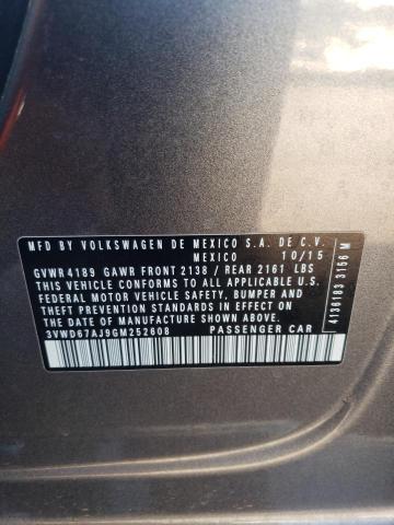 59402405 :رقم المزاد ، 3VWD67AJ9GM252608 vin ، 2016 Volkswagen Jetta Se مزاد بيع