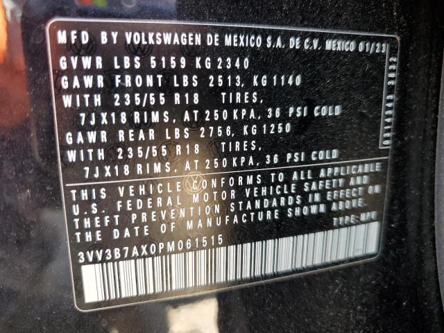 2023 Volkswagen Tiguan Se მანქანა იყიდება აუქციონზე, vin: 3VV3B7AX0PM061515, აუქციონის ნომერი: 59233035
