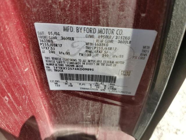 Aukcja sprzedaży 2004 Ford F150, vin: 1FTRX12574KD09895, numer aukcji: 60312275