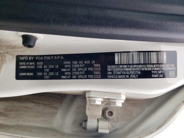 Продажа на аукционе авто 2020 Fiat 500x, vin: ZFBNFYA19LP853764, номер лота: 60994685