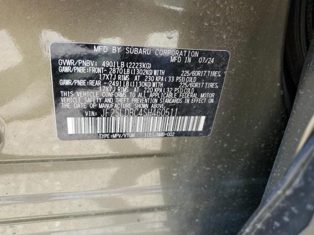 2025 Subaru Forester მანქანა იყიდება აუქციონზე, vin: JF2SLDBC4SH460511, აუქციონის ნომერი: 62853065