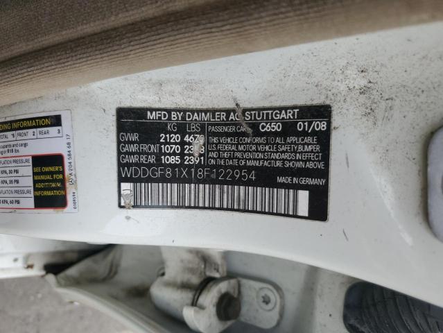 Продаж на аукціоні авто 2008 Mercedes-benz 180, vin: WDDGF81X18F122954, номер лоту: 60519905