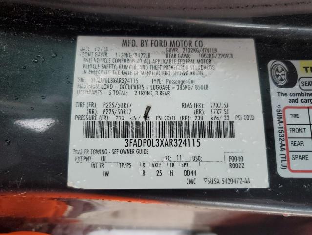 Продаж на аукціоні авто 2010 Ford Fusion Hyb, vin: 3FADP0L3XAR324115, номер лоту: 60012415