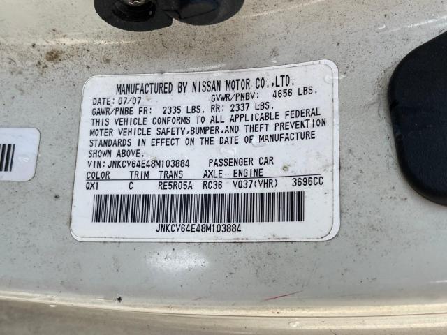 63166265 :رقم المزاد ، JNKCV64E48M103884 vin ، 2008 Infiniti G37 Base مزاد بيع