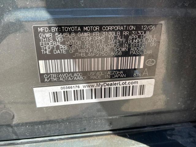 Aukcja sprzedaży 2007 Lexus Ls 460, vin: JTHBL46F275018658, numer aukcji: 62815755