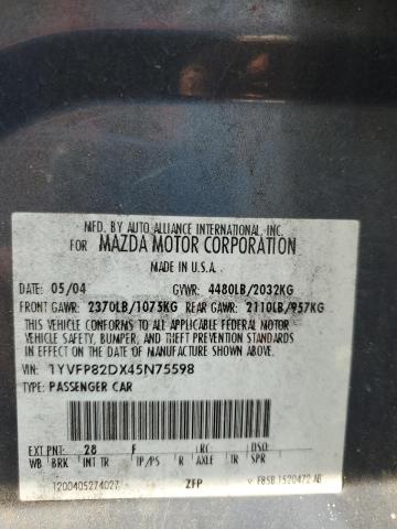 Aukcja sprzedaży 2004 Mazda 6, vin: 1YVFP82DX45N75598, numer aukcji: 59099235