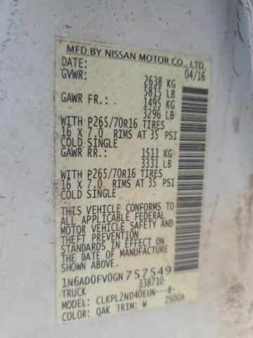 Aukcja sprzedaży 2016 Nissan Frontier, vin: 1N6AD0FV0GN757549, numer aukcji: 58796245