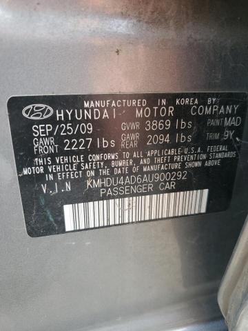 Продаж на аукціоні авто 2010 Hyundai Elantra, vin: KMHDU4AD6AU900292, номер лоту: 61257605