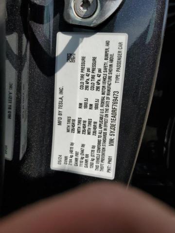 Aukcja sprzedaży 2024 Tesla Model 3, vin: 5YJ3E1EA0RF769473, numer aukcji: 62416805