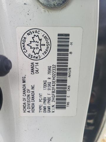 Aukcja sprzedaży 2014 Honda Civic Lx, vin: 2HGFB2F43EH022332, numer aukcji: 62098125