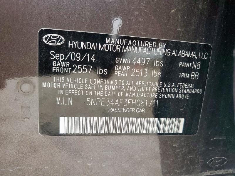 Продажа на аукционе авто 2015 Hyundai Sonata Spo, vin: 5NPE34AF3FH081711, номер лота: 59083225