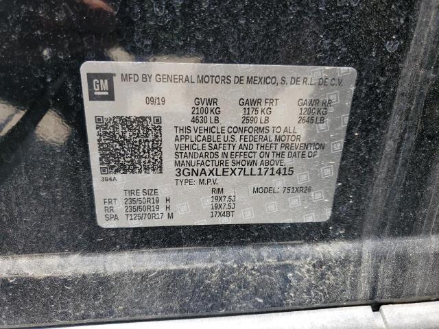 Продажа на аукционе авто 2020 Chevrolet Equinox Lt, vin: 3GNAXLEX7LL171415, номер лота: 59145735