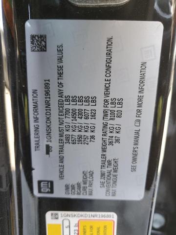 63079635 :رقم المزاد ، 1GNSKDKD1NR196891 vin ، 2022 Chevrolet Suburban K مزاد بيع
