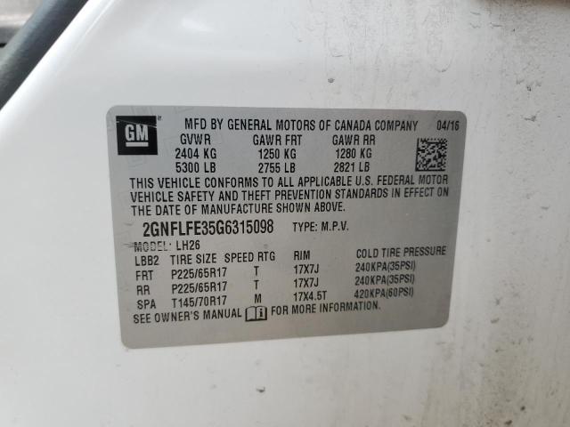 Продажа на аукционе авто 2016 Chevrolet Equinox Lt, vin: 2GNFLFE35G6315098, номер лота: 60095105