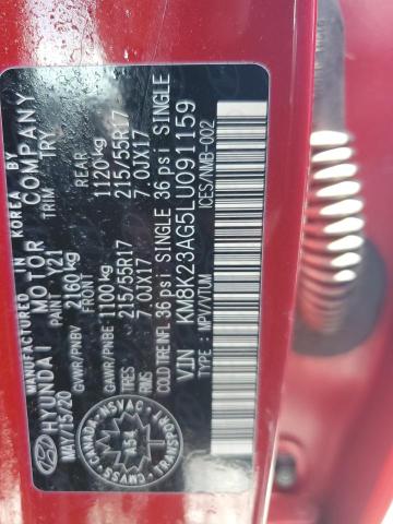 61793355 :رقم المزاد ، KM8K23AG5LU091159 vin ، 2020 Hyundai Kona Sel مزاد بيع