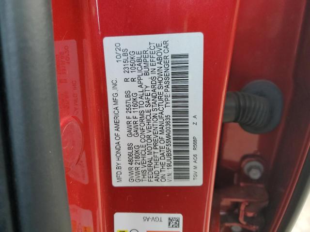 Aukcja sprzedaży 2021 Acura Tlx Tech A, vin: 19UUB5F55MA003635, numer aukcji: 59216525