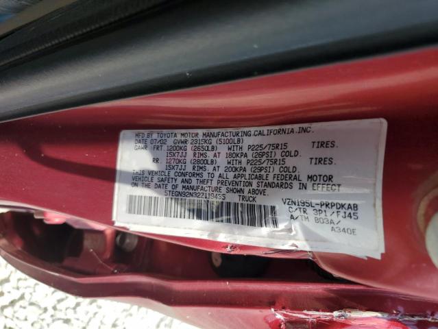 Aukcja sprzedaży 2002 Toyota Tacoma, vin: 5TEGN92N32Z119435, numer aukcji: 62093355