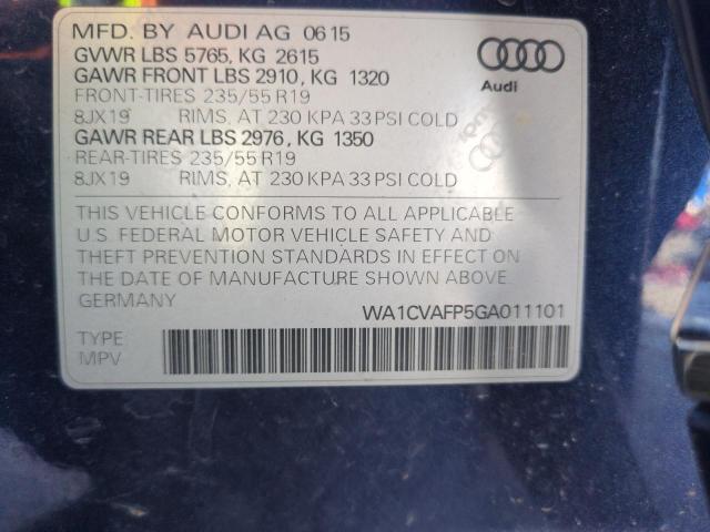 Aukcja sprzedaży 2016 Audi Q5, vin: WA1CVAFP5GA011101, numer aukcji: 62942555