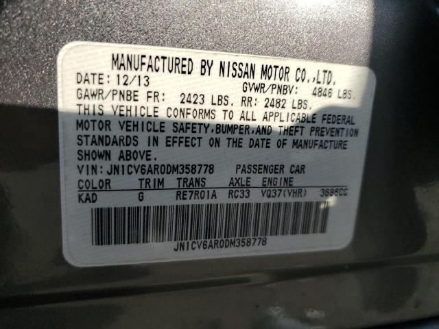 62000085 :رقم المزاد ، JN1CV6AR0DM358778 vin ، 2013 Infiniti G37 مزاد بيع