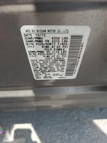 2013 Nissan Rogue S მანქანა იყიდება აუქციონზე, vin: JN8AS5MT3DW511306, აუქციონის ნომერი: 62037085