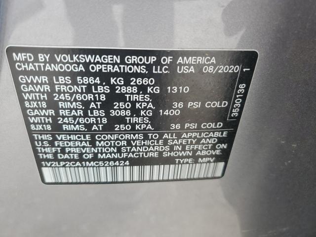 Aukcja sprzedaży 2021 Volkswagen Atlas, vin: 1V2LP2CA1MC526424, numer aukcji: 59672605