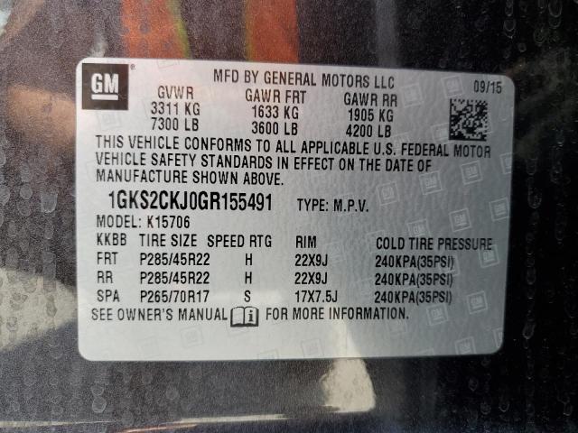 Aukcja sprzedaży 2016 Gmc Yukon Dena, vin: 1GKS2CKJ0GR155491, numer aukcji: 62957675