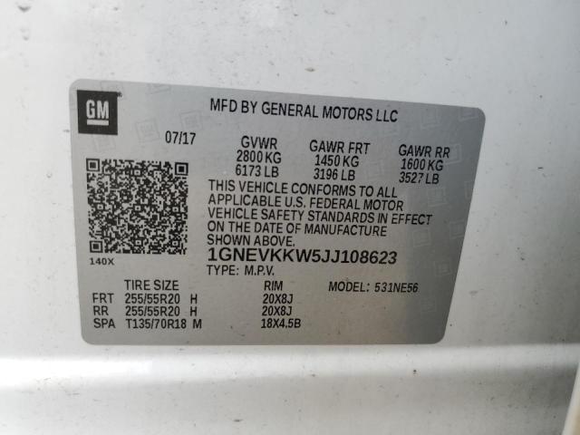 Продаж на аукціоні авто 2018 Chevrolet Traverse H, vin: 1GNEVKKW5JJ108623, номер лоту: 61960125