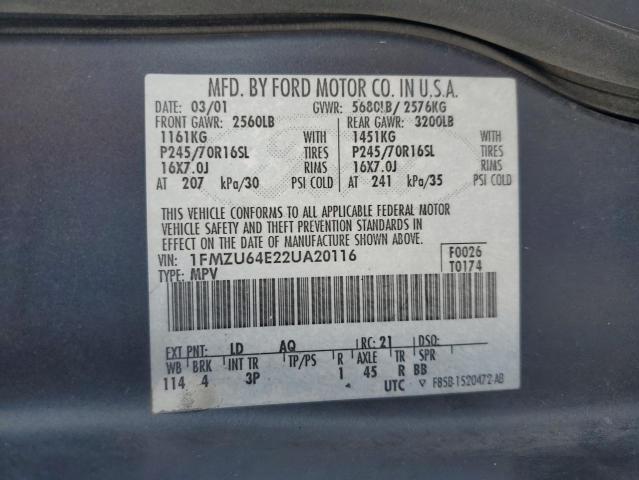 Aukcja sprzedaży 2002 Ford Explorer, vin: 1FMZU64E22UA20116, numer aukcji: 61942225