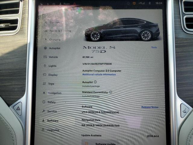 Aukcja sprzedaży 2016 Tesla Model S, vin: 5YJSA1E27GF175606, numer aukcji: 60262785