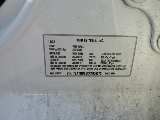 60981395 :رقم المزاد ، 7SAYGDEEXPA036073 vin ، 2023 Tesla Model Y مزاد بيع