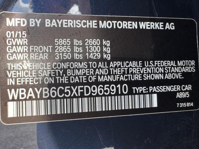 Auction sale of the 2015 Bmw 750 Xi, vin: WBAYB6C5XFD965910, lot number: 62613175