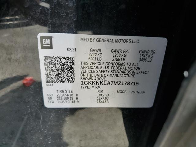 Aukcja sprzedaży 2021 Gmc Acadia, vin: 1GKKNKLA7MZ178715, numer aukcji: 61227585
