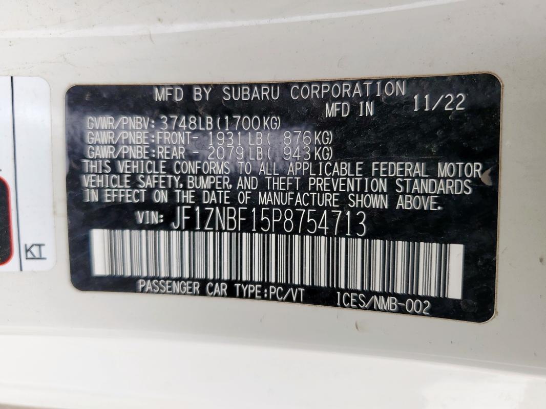 Aukcja sprzedaży 2023 Toyota Gr 86 Prem, vin: JF1ZNBF15P8754713, numer aukcji: 62952945