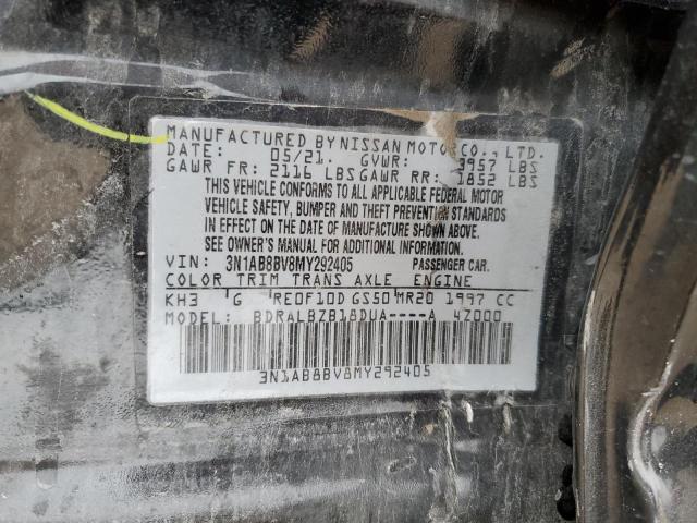 2021 Nissan Sentra მანქანა იყიდება აუქციონზე, vin: 3N1AB8BV8MY292405, აუქციონის ნომერი: 60938555