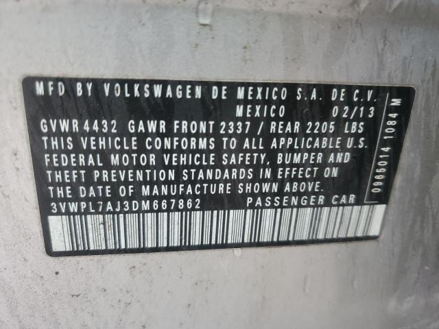 Продажа на аукционе авто 2013 Volkswagen Jetta, vin: 3VWPL7AJ3DM667862, номер лота: 61255515
