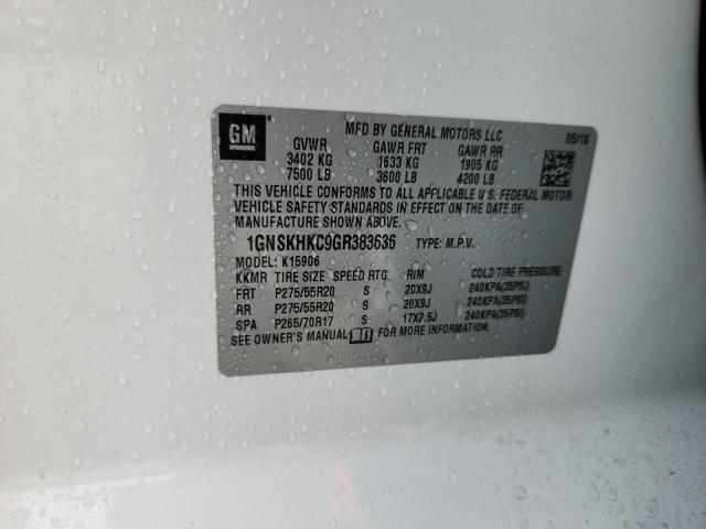 59916585 :رقم المزاد ، 1GNSKHKC9GR383636 vin ، 2016 Chevrolet Suburban مزاد بيع