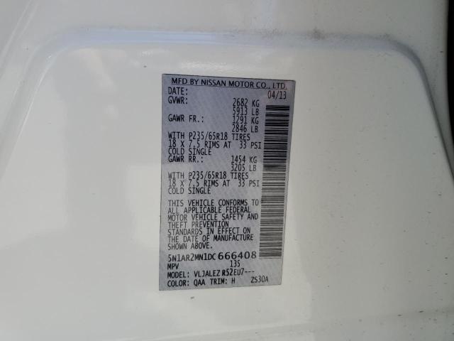 Продажа на аукционе авто 2013 Nissan Pathfinder, vin: 5N1AR2MN1DC666408, номер лота: 61255255