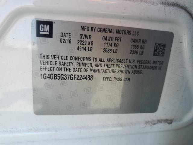 Продаж на аукціоні авто 2016 Buick Lacrosse, vin: 1G4GB5G37GF224438, номер лоту: 61627495