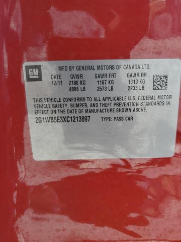 Продаж на аукціоні авто 2012 Chevrolet Impala Lt, vin: 2G1WB5E3XC1213897, номер лоту: 60078025