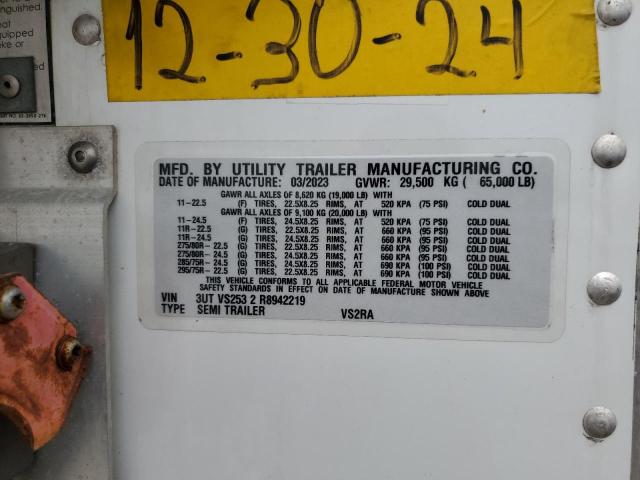 44499115 :رقم المزاد ، 3UTVS2532R8942219 vin ، 2024 Utility Reefer Trailer مزاد بيع