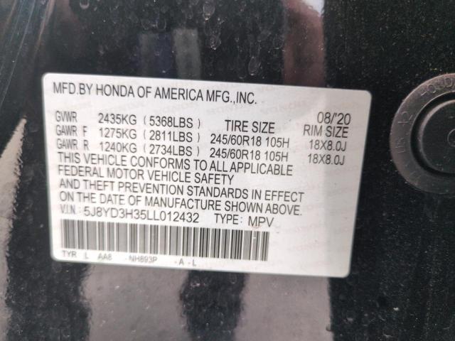 Aukcja sprzedaży 2020 Acura Mdx, vin: 5J8YD3H35LL012432, numer aukcji: 59707045